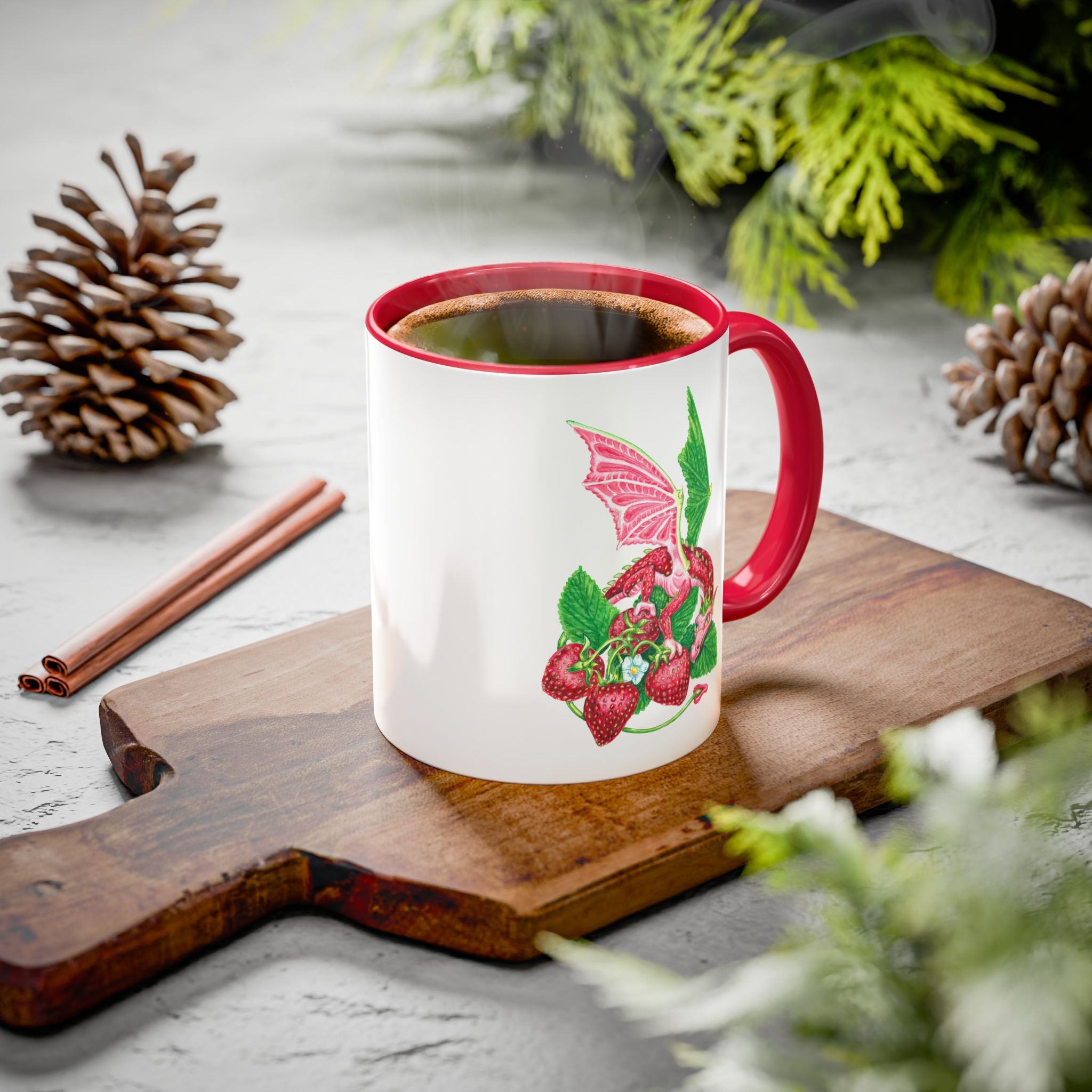 "Strawberry Dragon" Ceramic Mug