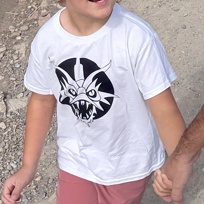 Monotone Dragon Logo Kids T-Shirt