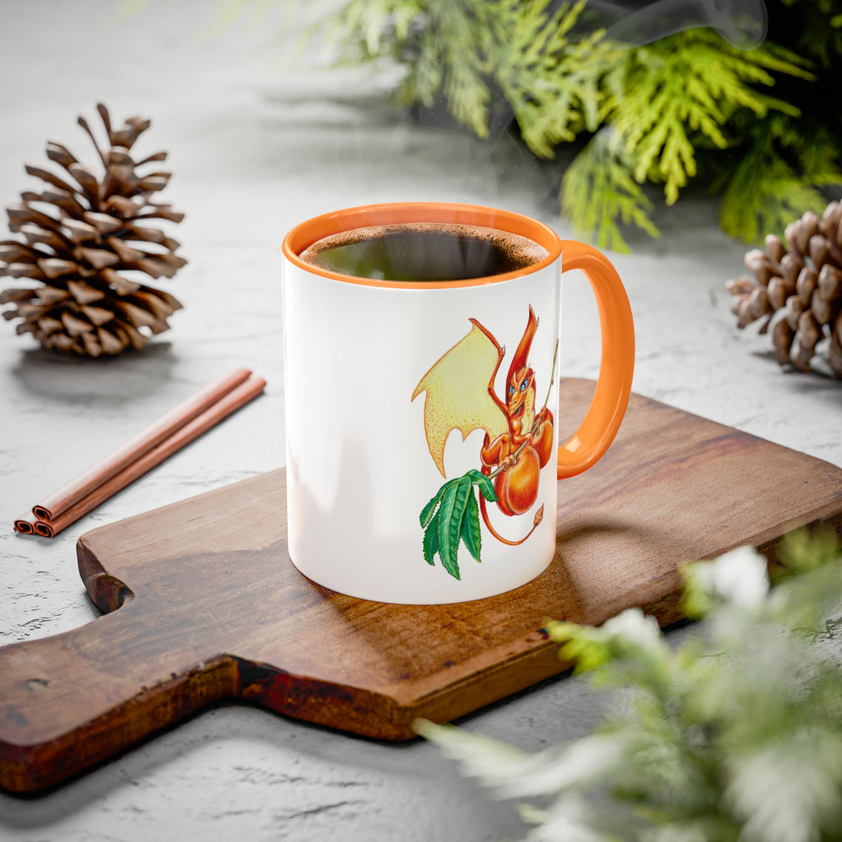 "Peach Dragon" Ceramic Mug