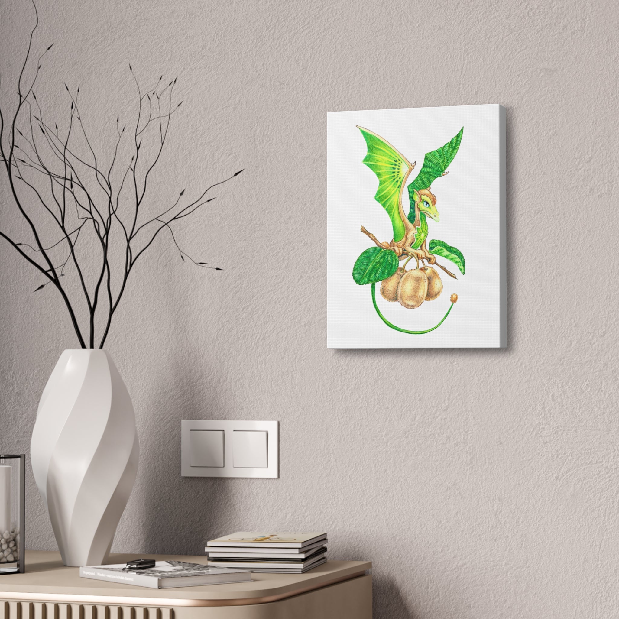 "Kiwifruit Dragon" Print on Canvas