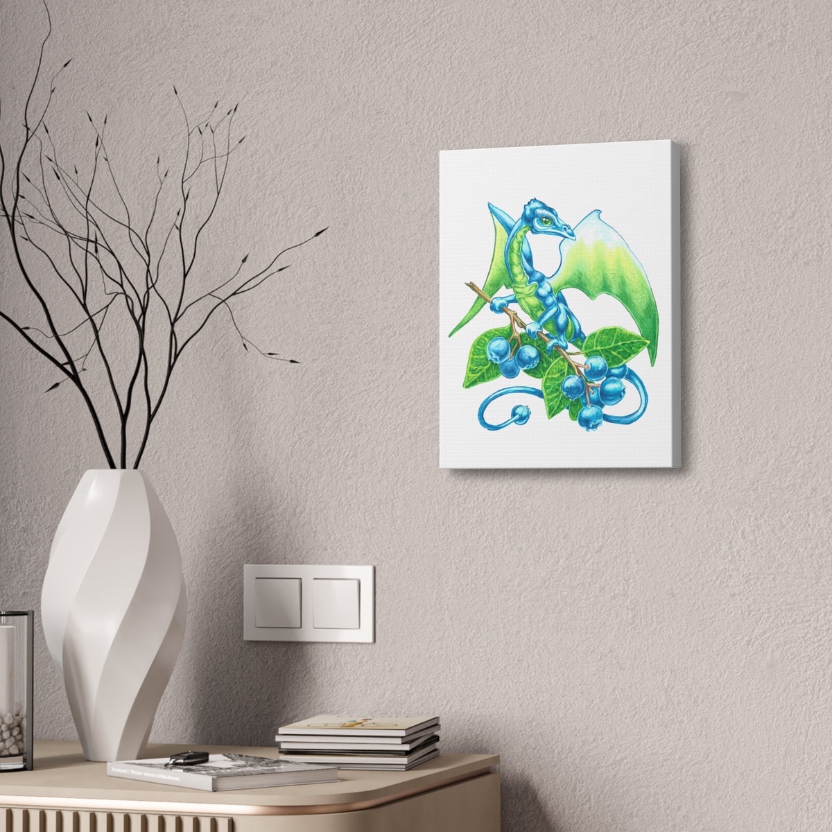 "Blueberry Dragon" Print on Canvas