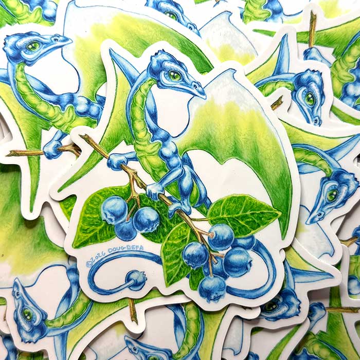 "Blueberry Dragon" Sticker