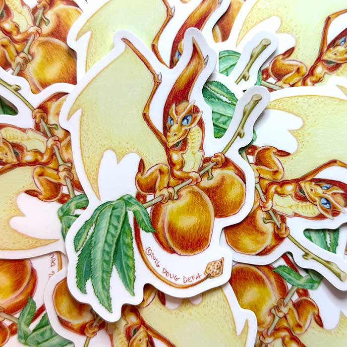 "Peach Dragon" Sticker