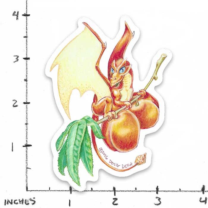 "Peach Dragon" Sticker