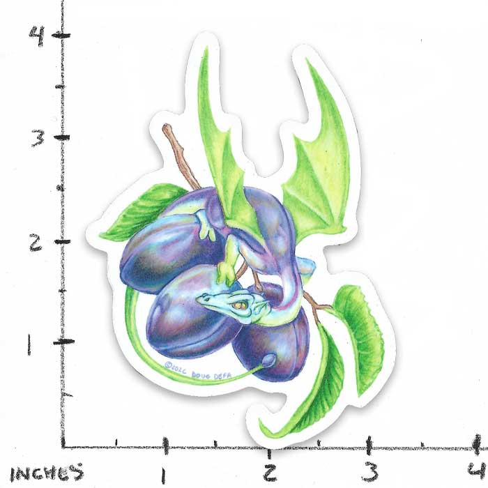 "Plum" Dragon Sticker